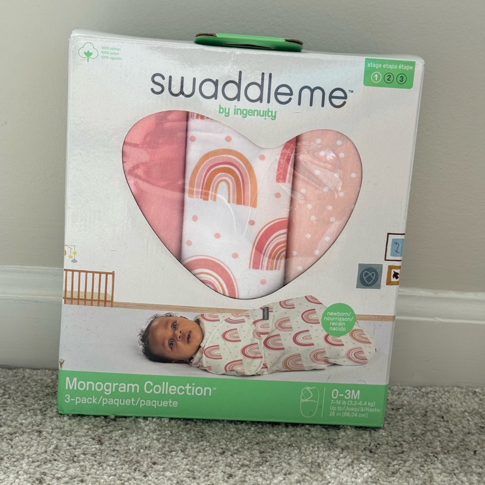 SwaddleMe Pink and White Blanket Soft Swaddles